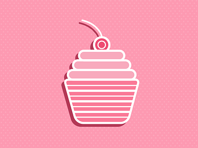 Cupcake 30challenge cupcake icon illustration line pink