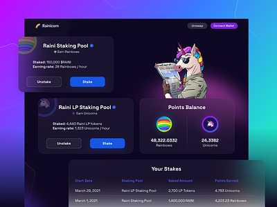 UI Web | Rainicorn staking 🌈