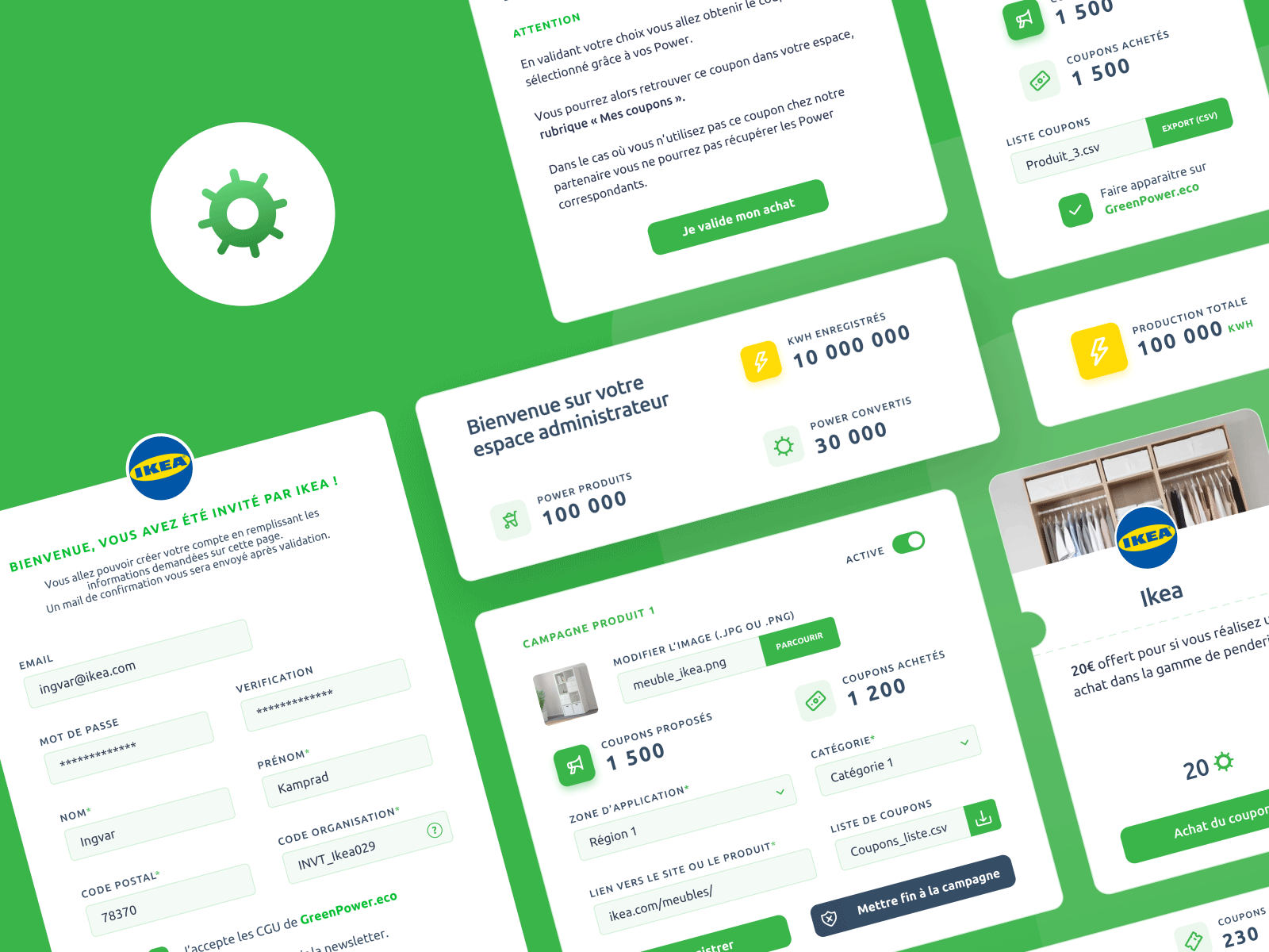 Components Web App | Power.eco ⚡️ animation components coupons currency dashboard design system desktop ecology electricity ethical design green input kit minimal power ui design user experience user interface uxui web app