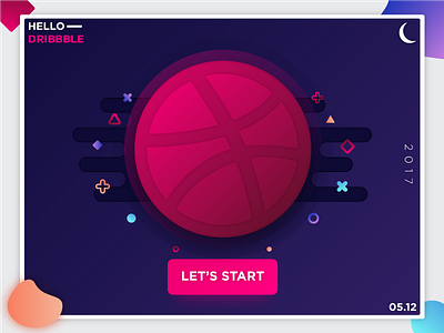 Hello Dribbble ! ✌🏻🏀 colors dribbble first shot game hello illustration lets start the vector
