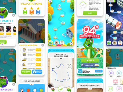 94° Adventures • Mobile Game 👾📲 94 adventures android conception degrees design game illustration ios mobile ui ux