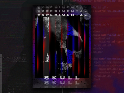 Experimental 04. | Skull 💀 blue colors dark dead design experimental graphic red series skull