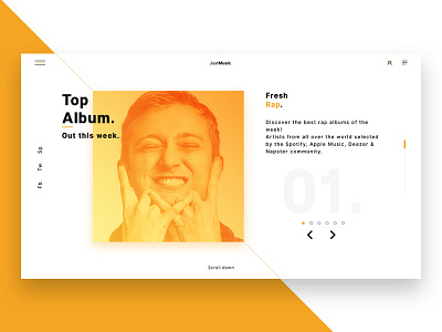 Just Music • Home page 🎧 minimal music rap sketch song style ui ui ux design vald web webdesign