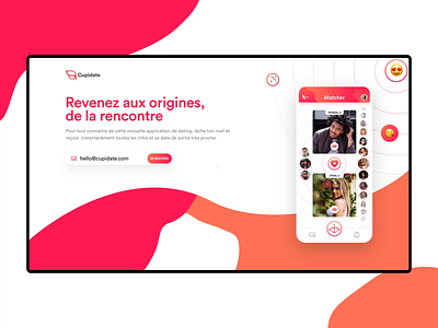 UI Animation | Cupidate 🏹 aftereffects animation colors coming soon cupid dating dating app interactive motion design presentation sketch ui ui ux web design website