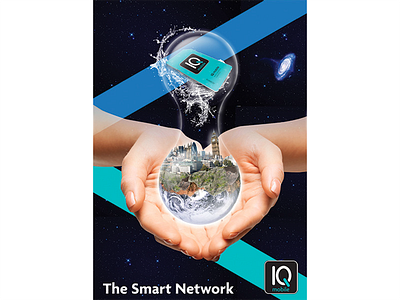 IQ - Smartnetwork, UK 2017 advert card concept galaxy mobile network phones photoshop poster sim time water
