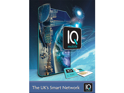IQ - Sim Card - Smart network Generic Poster advert galaxy london mobile network phones photoshop poster sim card