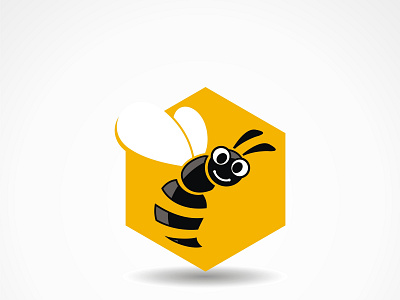 Bee Logo 0001 bee bumblebee cute design flat icon illustration logo