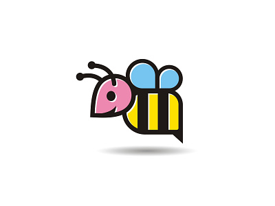 Bee Logo 0002 bee beechat beetalk color cute design funny icon lettering logo