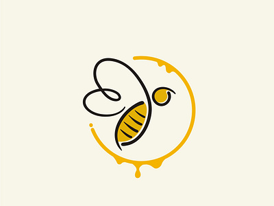 Bee Logo 0003 bee cute design flat icon line art logo shot vector