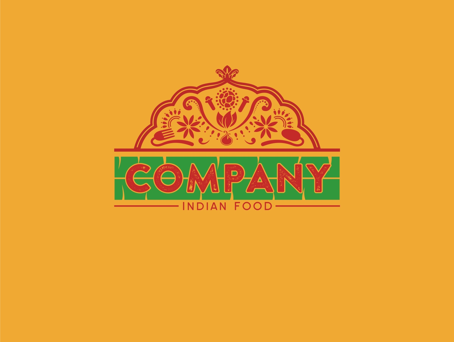 Garlic And Curry Indian Food Symbol Logo