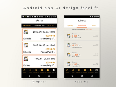 Facelift project: Financial app for Android (2015) android app app design facelift finance redesign ui