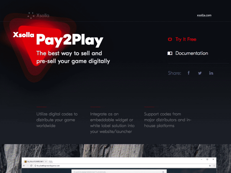 Pay2Play Glow animated effect landing scroll site