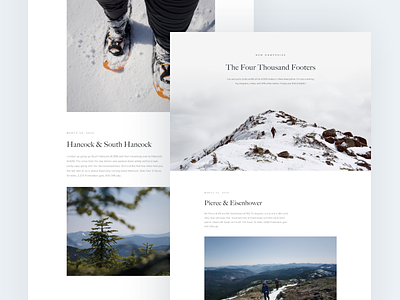 New Hampshire Photography Hiking Journal clean web design hiking journal minimal web design mountains new hampshire ui design ux design web design
