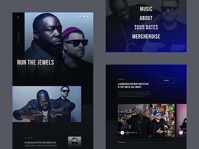 Run the Jewels Concept Site artist hip hop minimal web design music run the jewels ui design ux design web design