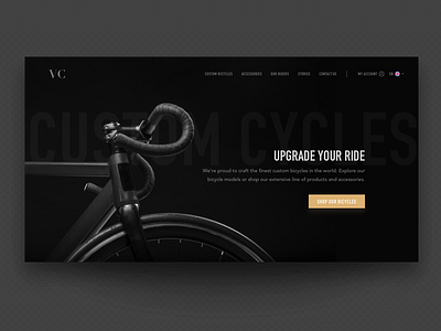 Bicycle UI Design Concept bicycle bike store dark web design minimal web design product page ui design ux design web design