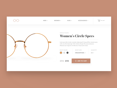 Glasses Product Page eccomerce glasses product page ui design ux design web design