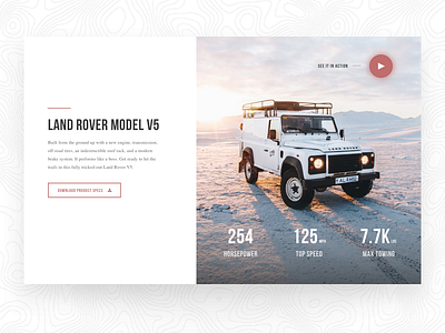 Land Rover Web Page Concept car car web design land rover minimal design outdoor product page product specs ui design ux design web design