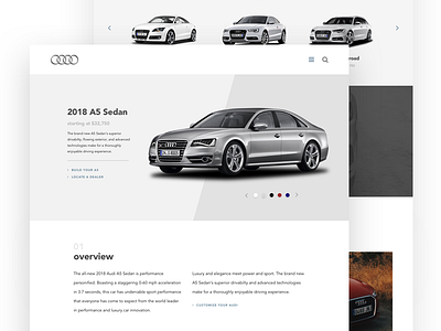 Audi Web Design Concept pt. 2 audi cars clean web design minimal web design product page ui design user experience design web design