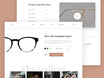 Glasses Product Page UI Design