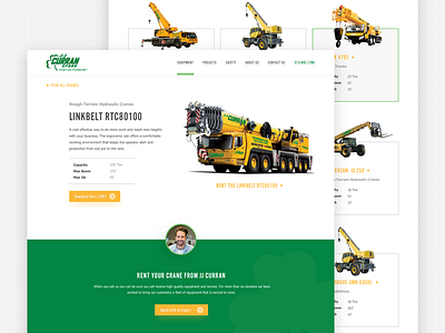 Construction Equipment Product Pages clean web design construction cranes minimal web design mobile product pages prototypes responsive design ui design ux design web design