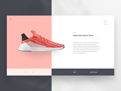 Shoe Product Page adidas clean web design eccomerce minimal web design product page shoes ui design ux design web design