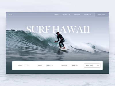 Surf Website Parallax animation clean web design interaction design interactive minimal web design parallax surf travel ui design ux design web design