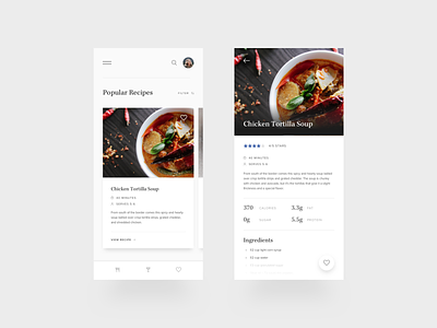 Recipe App Concept app design food minimal web design mobile recipe ui design ux design web design