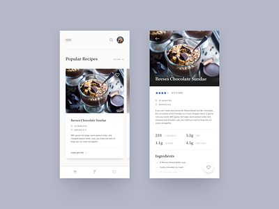 Recipe App Concept pt. 2 app design clean web design food mobile recipes ui design ux design web design