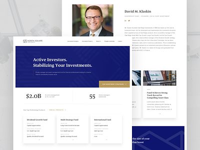 North Square Investments - Web Design banking financial homepage team bio ui design ux design web design
