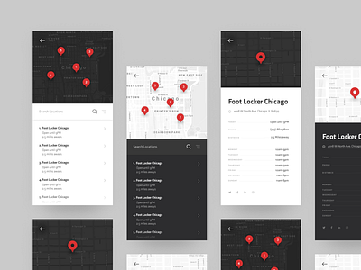 Foot Locker Mobile Store Locator eccomerce map mobile store locator ui design ux design web design