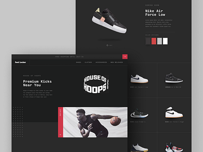 Foot Locker's House of Hoops Website pt. 2 clean web design minimal web design nike shoes ui design ux design web design