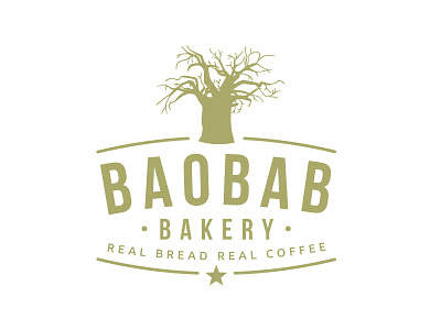 Proposed Baobab Bakery Logo Design baobab cafe hipster logo logo design restaurant