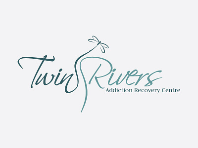 Twin Rivers Logo Design branding design dragonfly logo rehab river