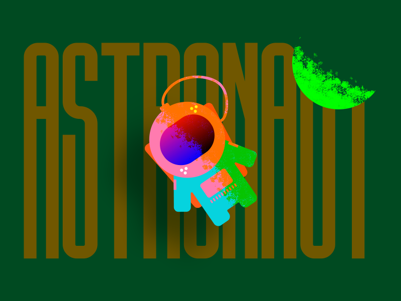 Astronaut experimental typography design editorial illustration