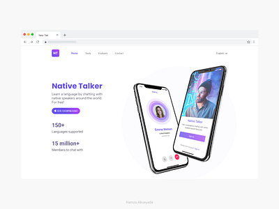 Native Talker landing page adobe adobe xd creative design interface iphone ui ux web website