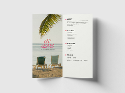 Leo Island Brochure adobe brochure design brochure layout chairs clean creative design designs dl graphic graphic design graphicdesign illustration island leo minimalistic white