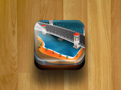 Stanly Bridge iphone icon 3d app app icon glass icon illustration ios iphone mobile