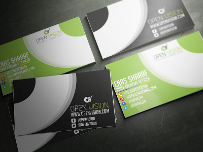 open vision busibess card design branding business card design identity logo