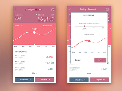 Banking app UI concept