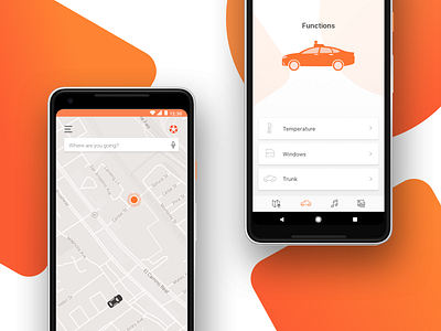 Self-Driving Taxi app car commute map mobile self driving ui ux