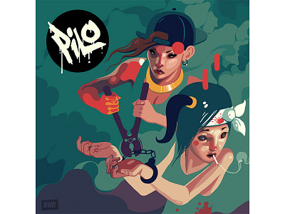 Boys Noize Records - Pilo album art and branding album artwork illustration logo techno
