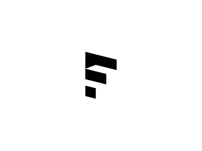 F stairs black bw contrast f letter f simple logo mark minimal negative space symbol shadow staircase stairs