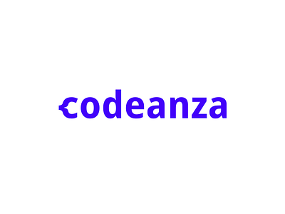 codeanza blue braces bracket c code coding curly braces logo logotype monospace type wordmark