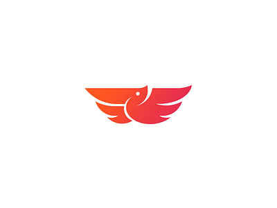 Pelican animal bird brand gradient logo logotype mark minimal orange pelican simple