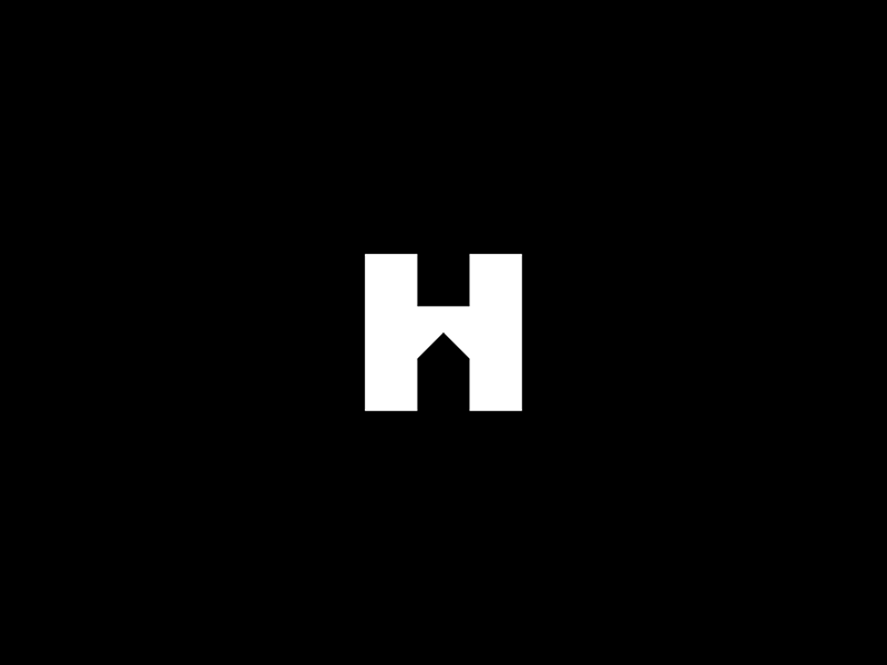 H - 36 Days of (Logo)Type 36days icon letter h house roof bw monogram logo logotype minimal simple