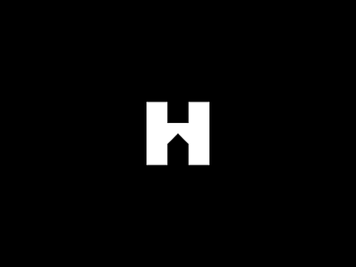 H - 36 Days of (Logo)Type 36days bw h house icon letter logo logotype minimal monogram roof simple