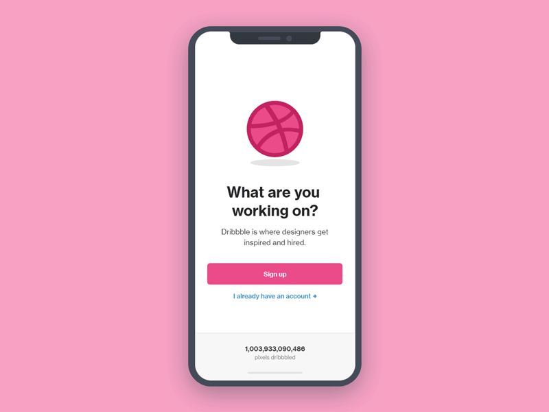 Dribbble App Login Page app dailyui dribbble form interface ios ios 11 iphone x login sign in sign up ui