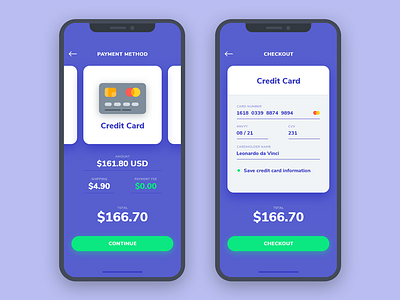 Daily UI #002 | Credit Card Checkout by Philipp Brunsteiner on Dribbble