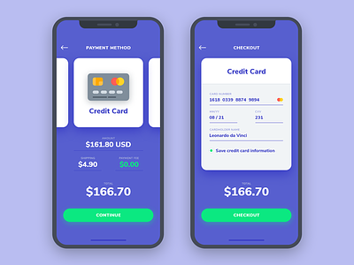 Daily UI #002 | Credit Card Checkout app cards checkout credit card dailyui interface ios iphone x pay payment purchase ui