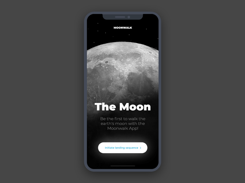 Daily UI #003 | Landing Page app onboarding screen splash moon ios iphone x interface ui dailyui landing page landing